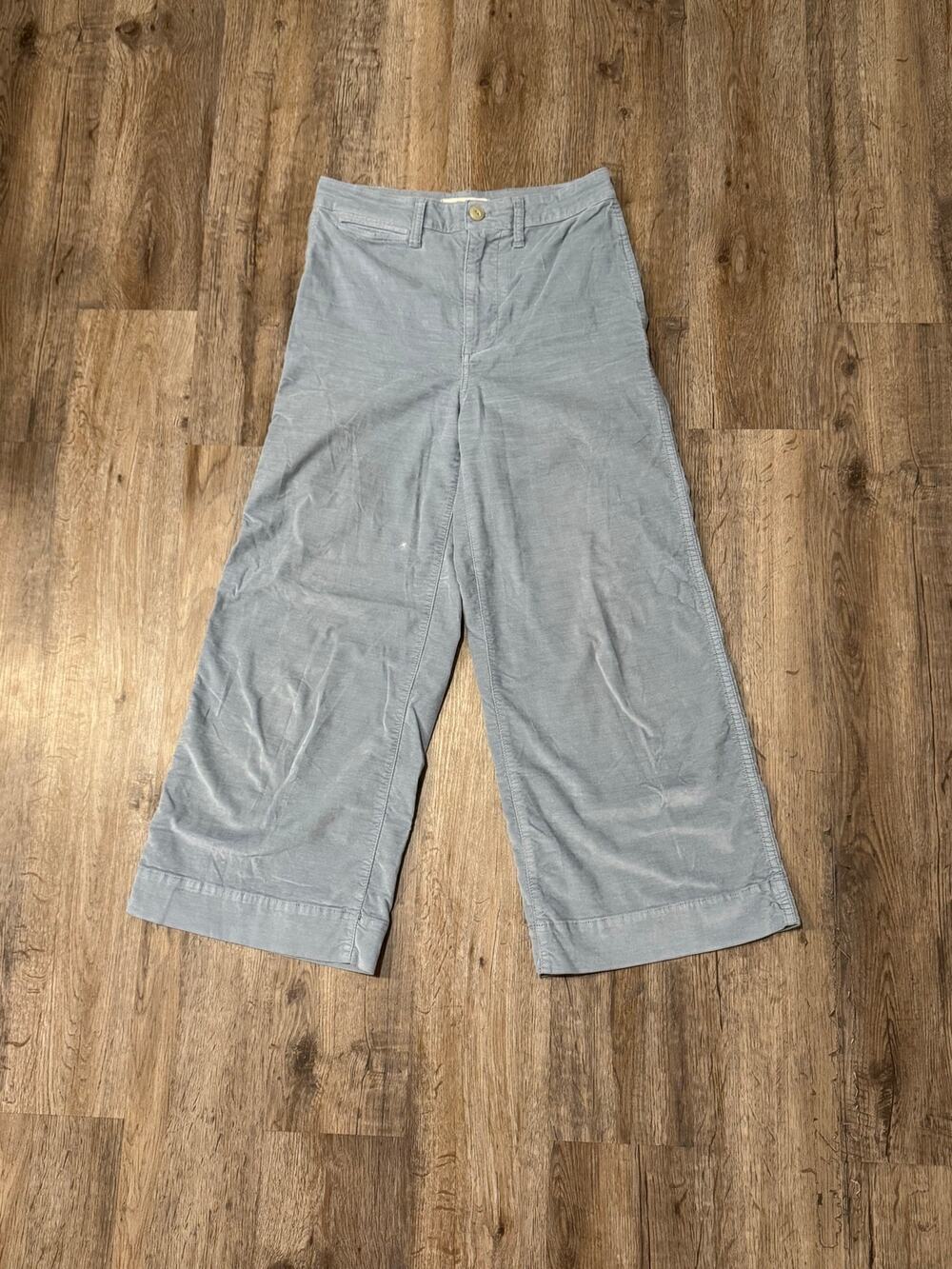 Madewell Women's Velveteen Emmett Wide-Leg Crop Pants Size 26